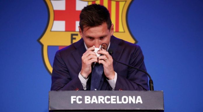 Lionel Messi bids tearful goodbye to Barcelona